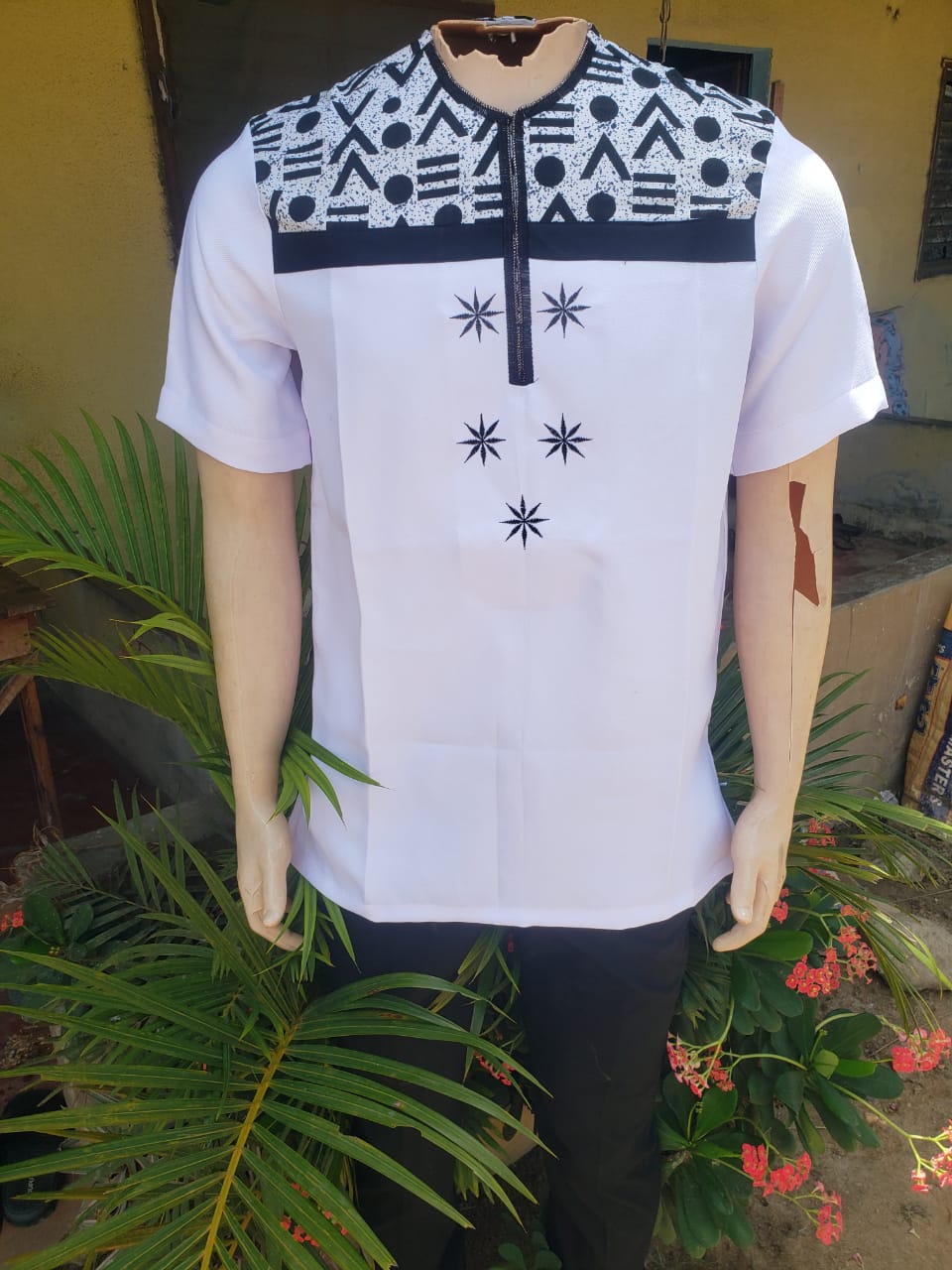 Chemise Africaine Prestige Blanc Ébène