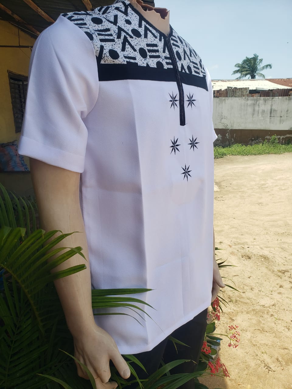 Chemise Africaine Prestige Blanc Ébène — vue 2